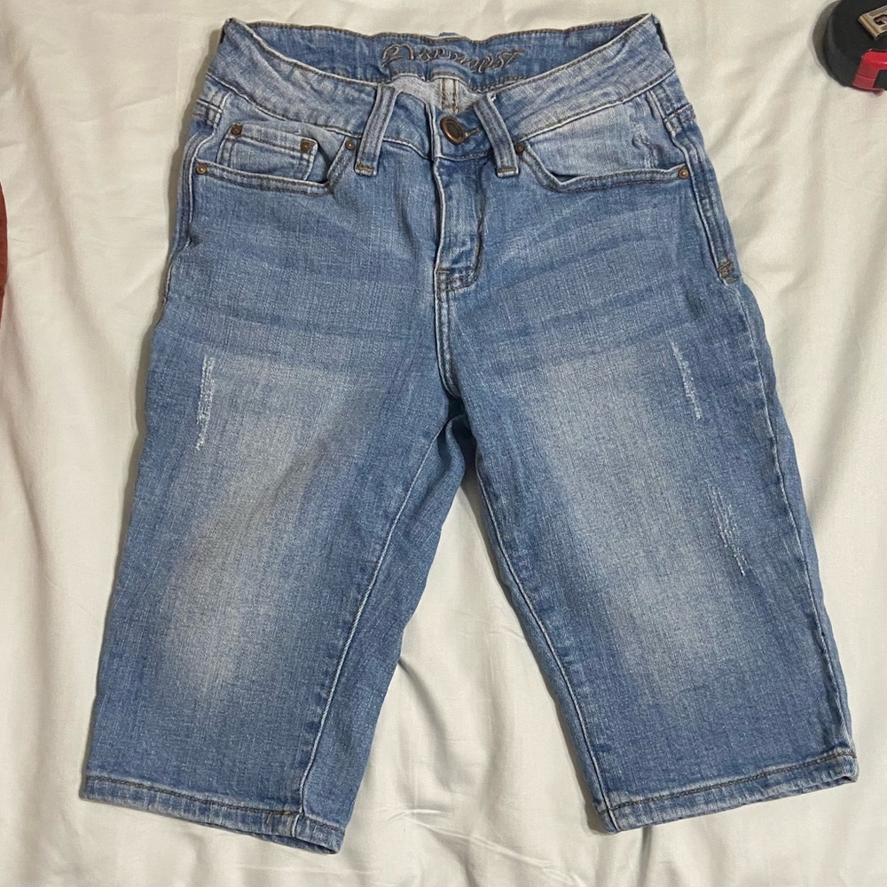 Light Wash Denim Bermuda Shorts